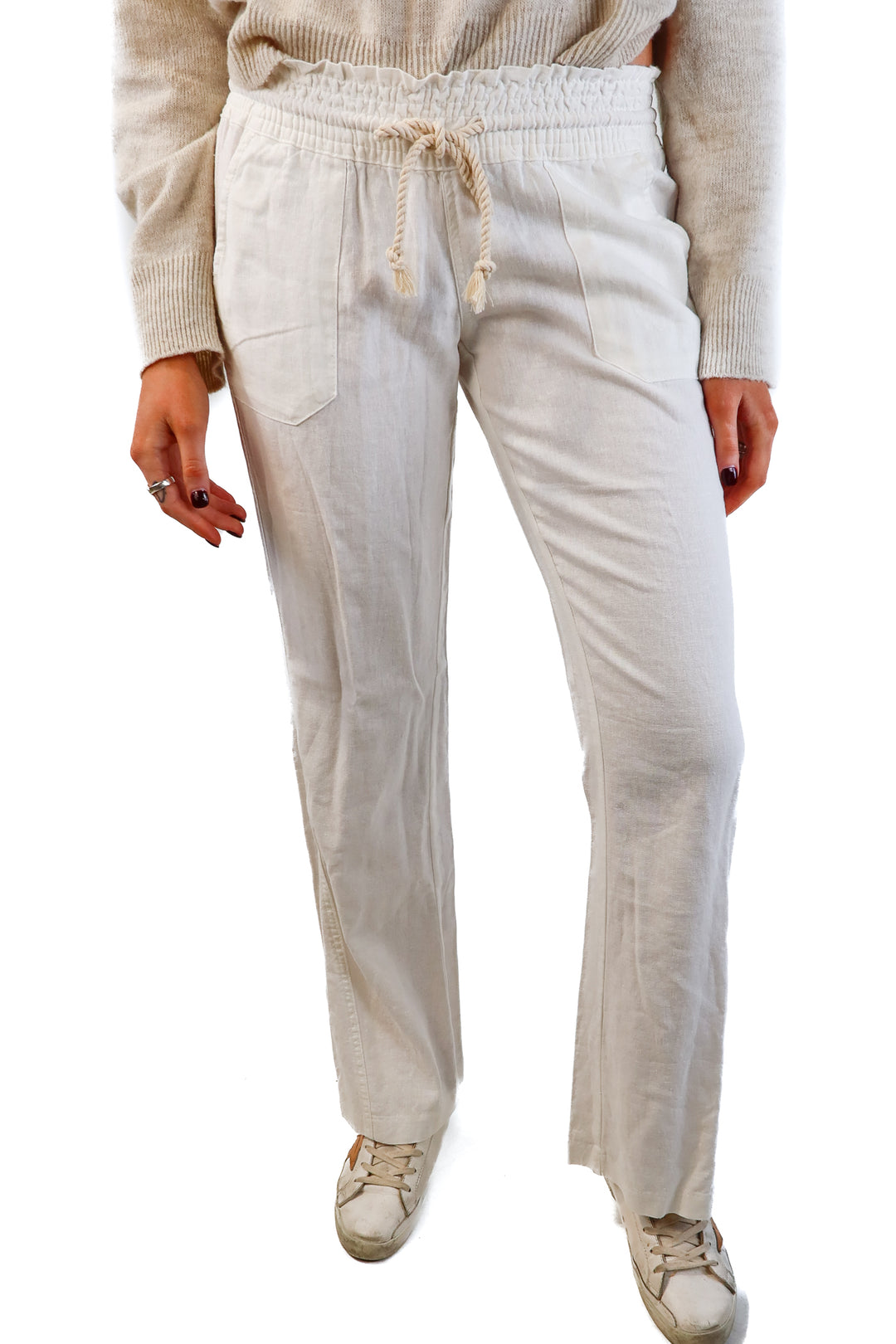 Roxy white linen pants NWT (s; retails for $44)