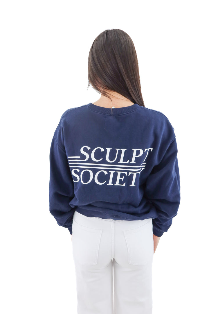 sculpt society navy crewneck sweatshirt (l; retail $72))