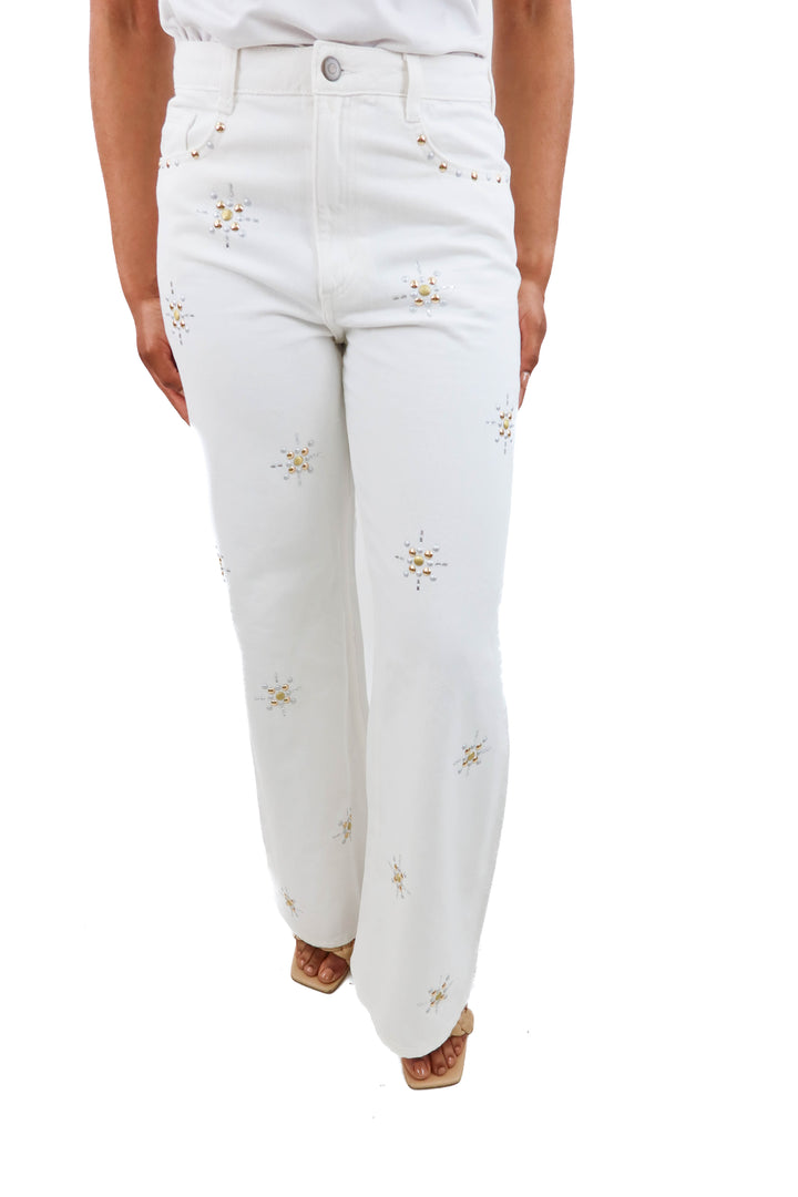 h&m white beaded jeans NWT (6)