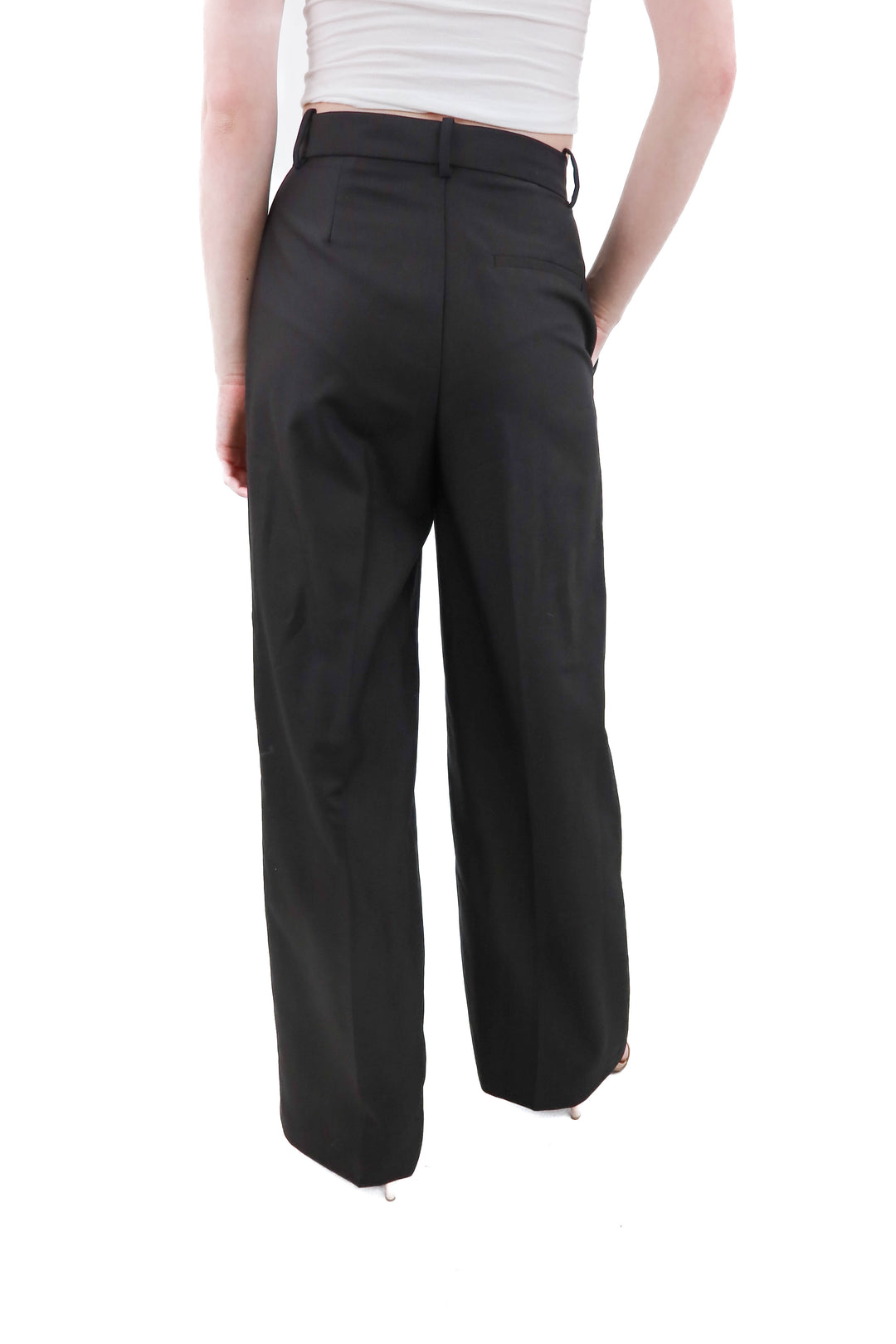 zara wide leg black trouser pants NWT (s)