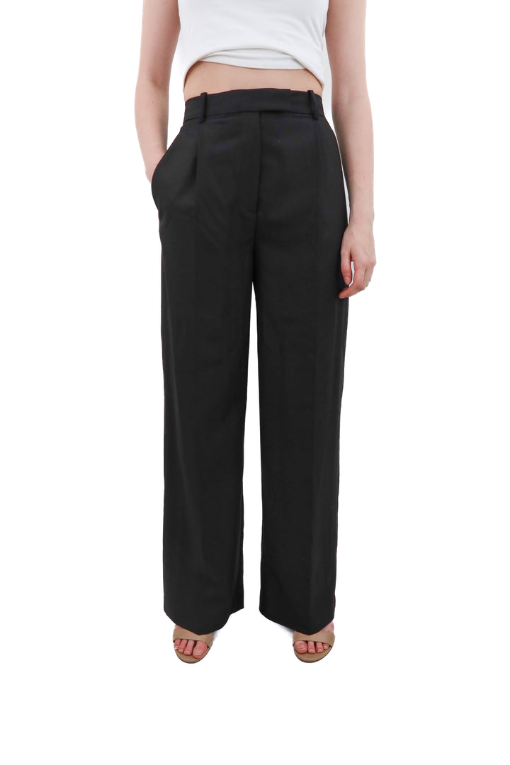 zara wide leg black trouser pants NWT (s)