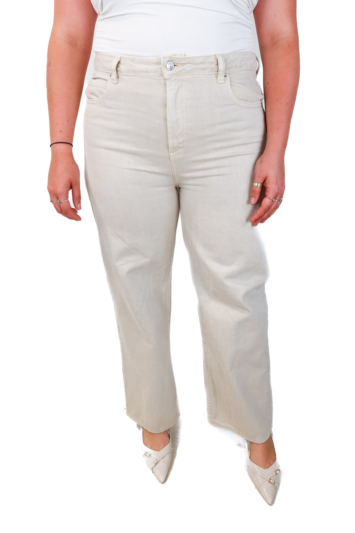 asos beige straight leg jeans (30; retail $45)