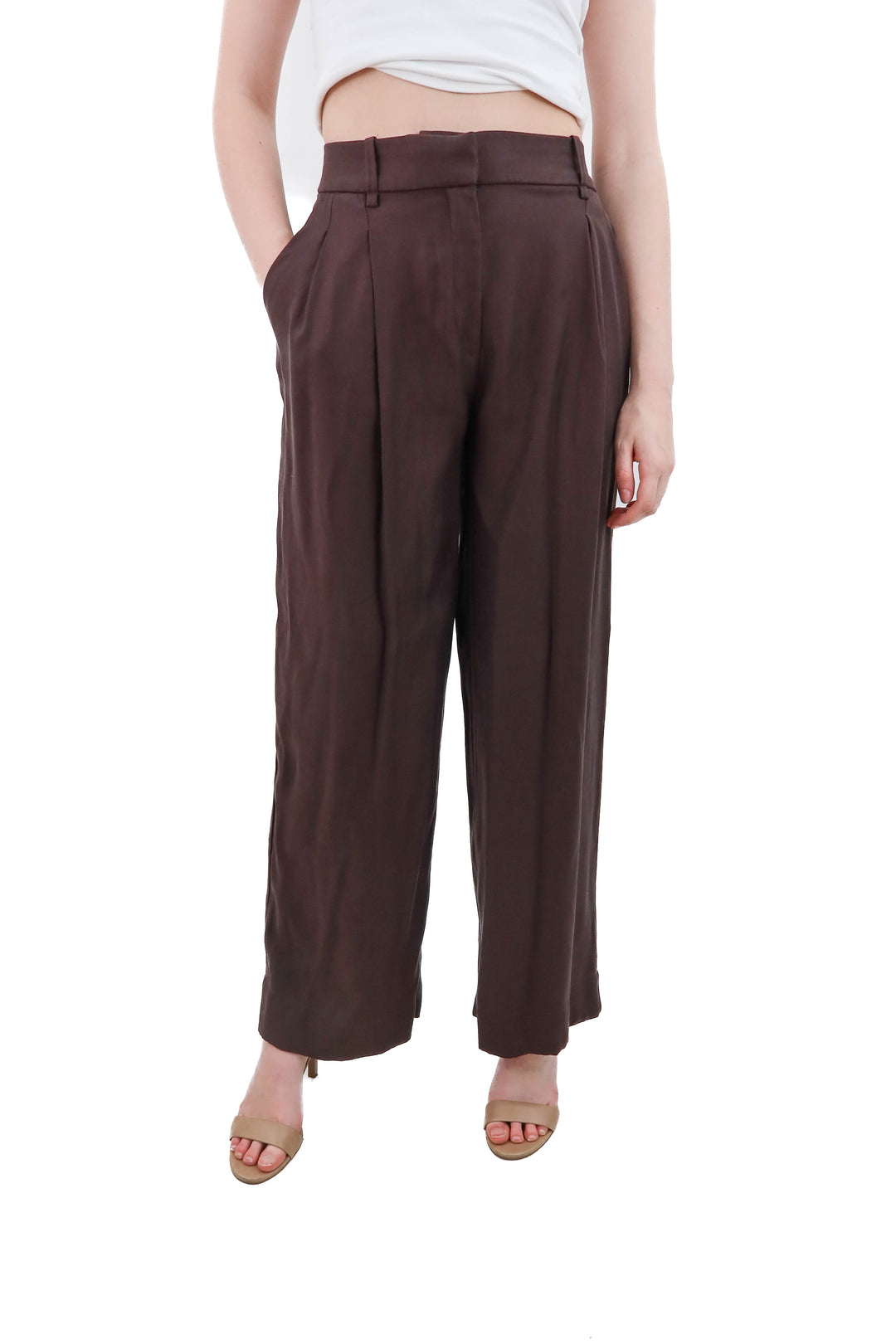 h&m brown wide leg trousers (4)