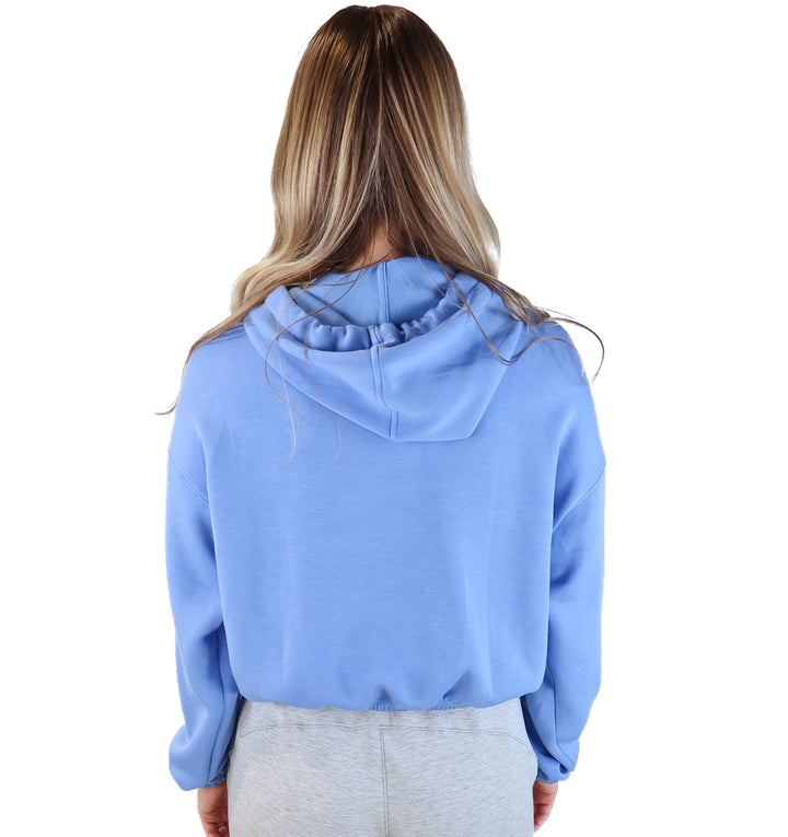Spanx sky blue cinched crop hoodie (m; retail $110)