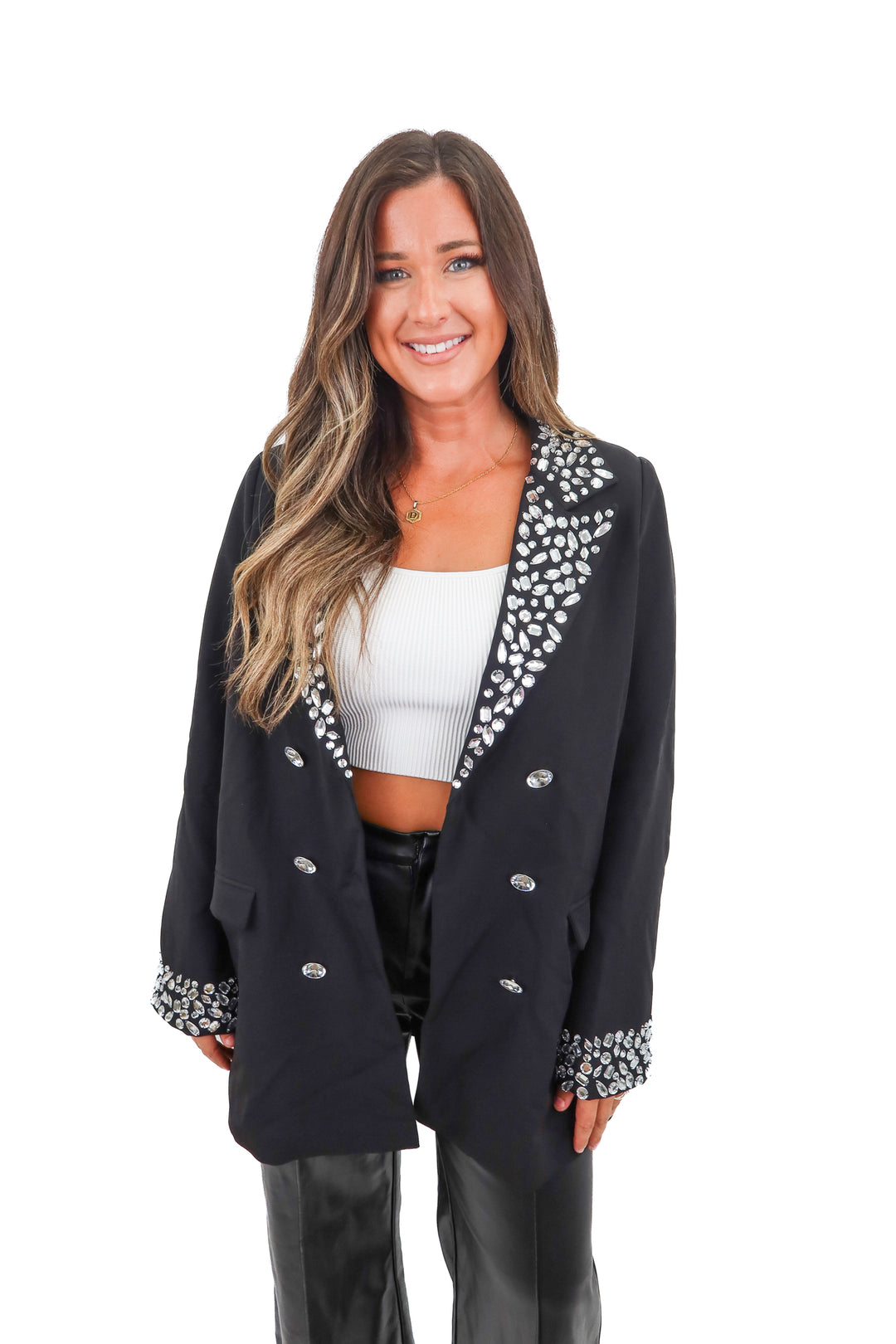 show me your mumu large rhinestone blazer (m; retail $228)