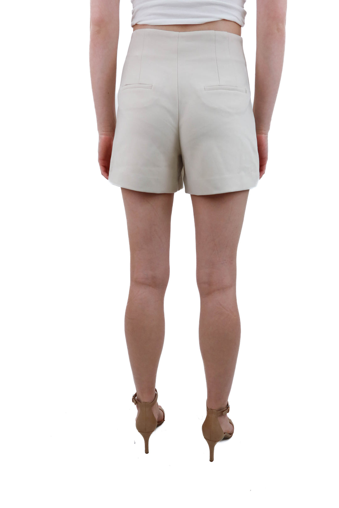 zara cream high waisted shorts (s)