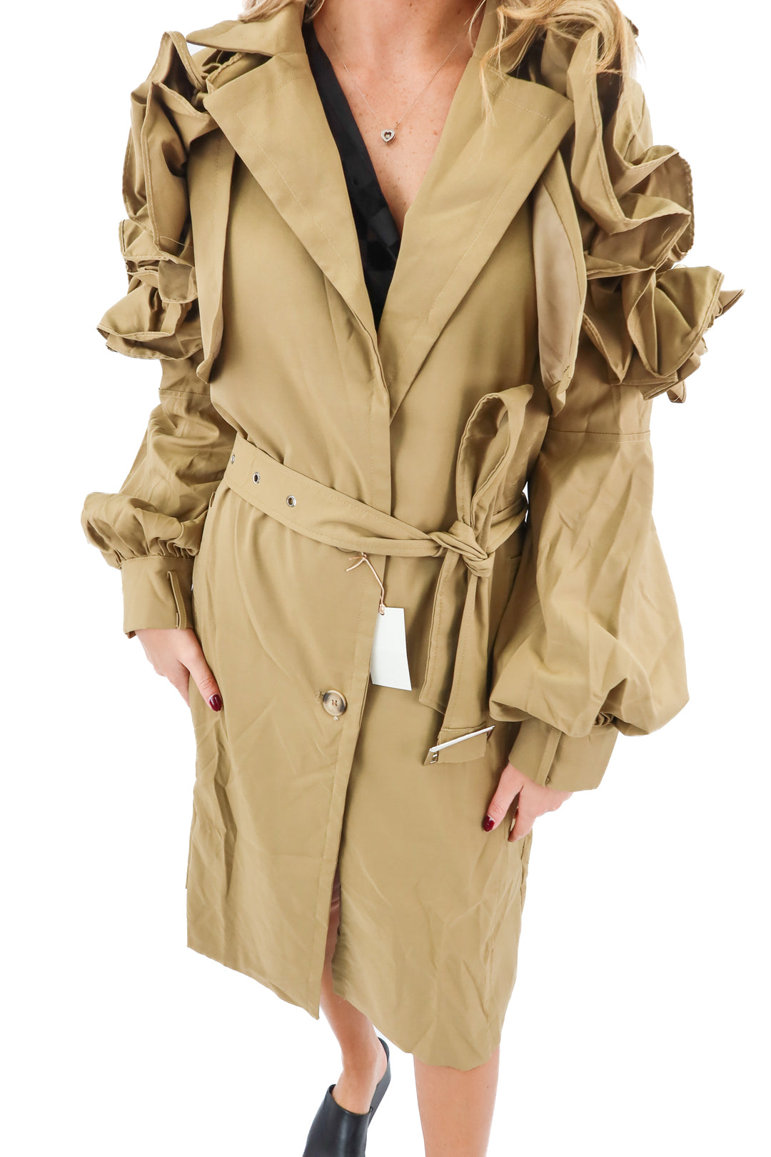 sierra darien khaki trench coat NWT (s; retail $195)