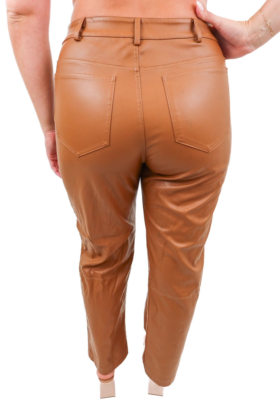 buddy love brown vegan leather pants (M)