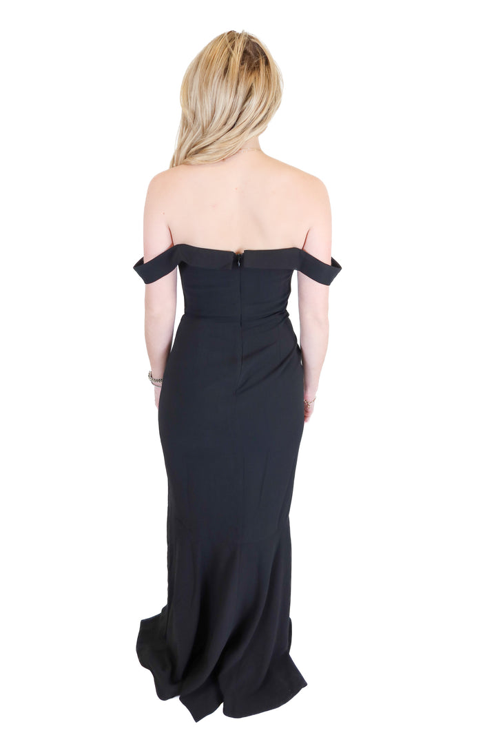 nbd black formal maxi dress (s)