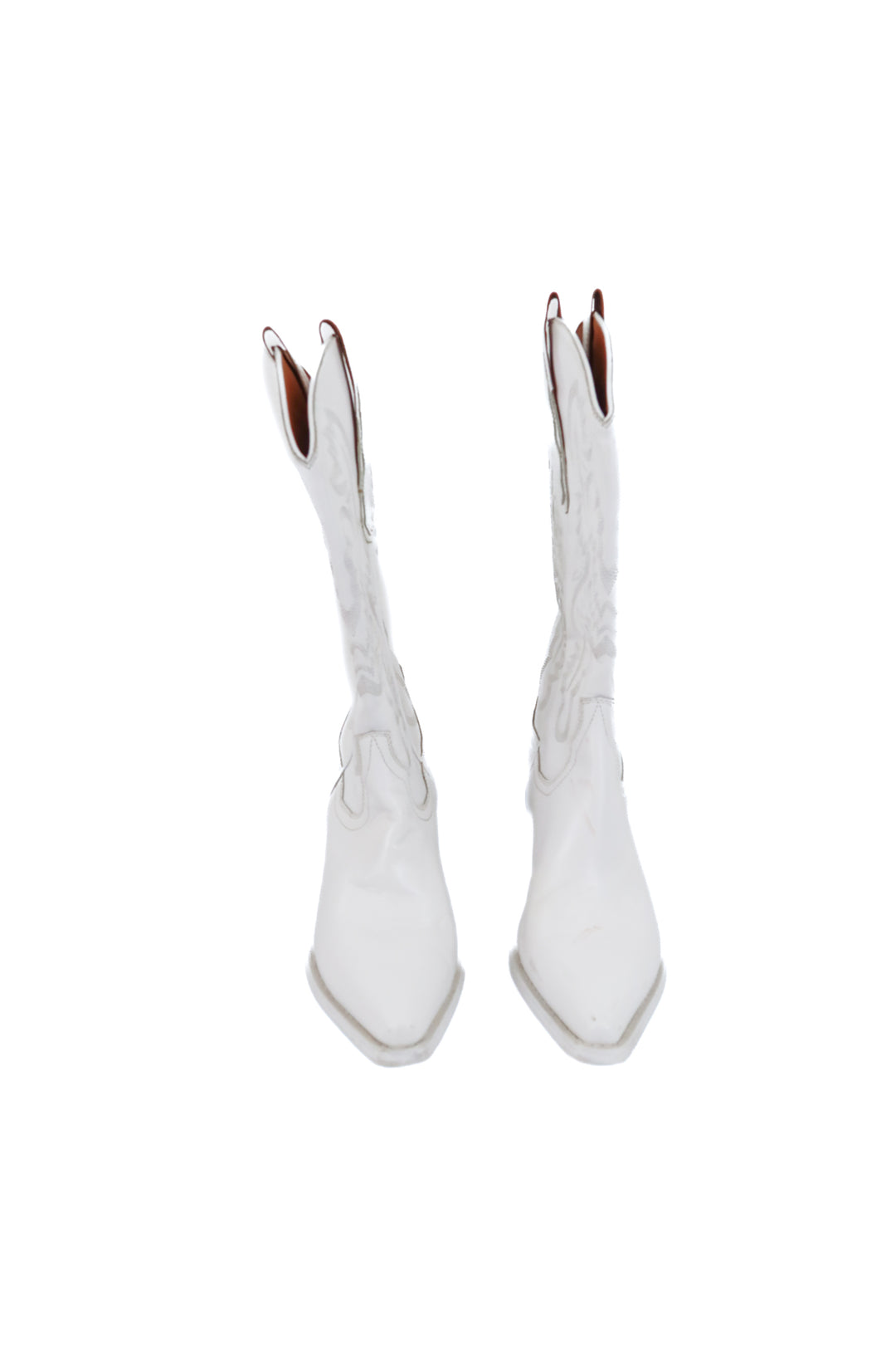jeffery campbell white cowboy boots (10; retail $315)
