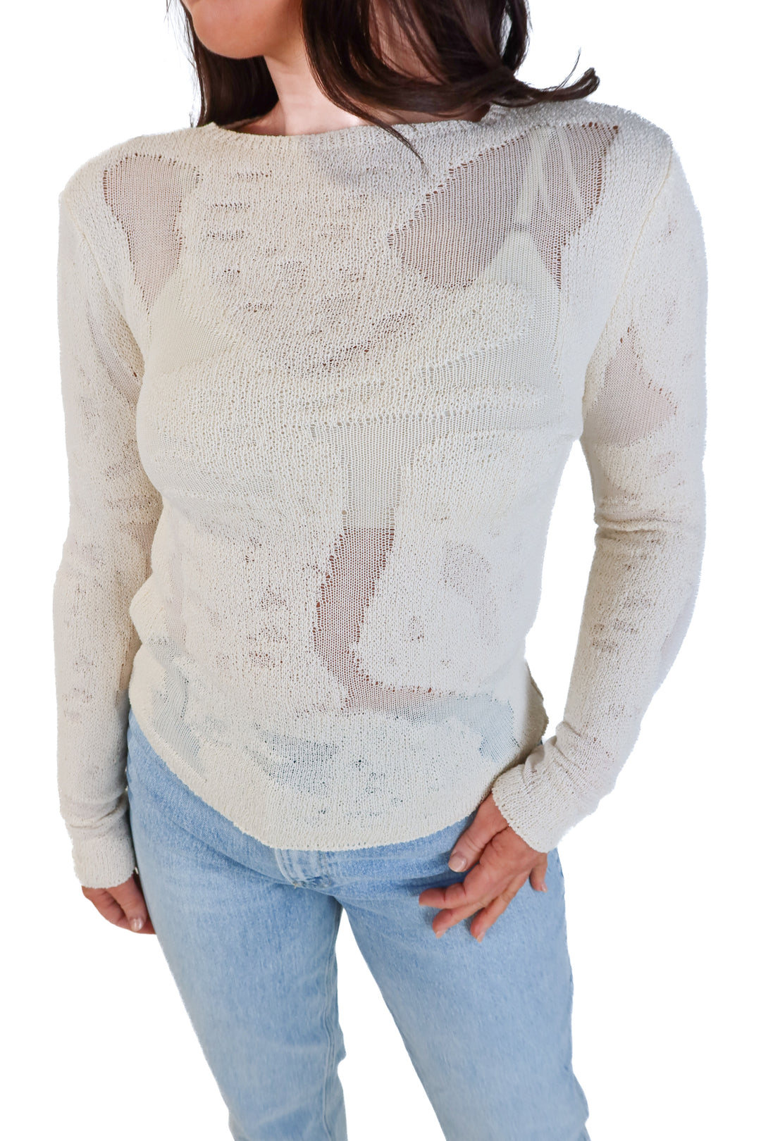 Zara cream knit/mesh sweater NWT (s; retails for $39.90)