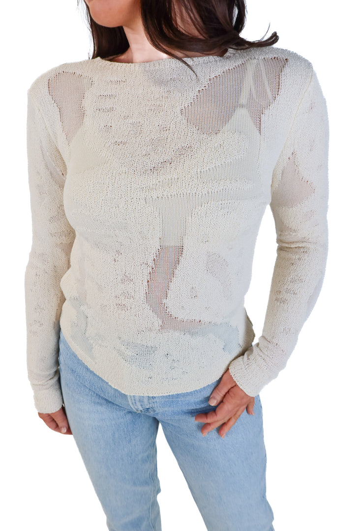 Zara cream knit/mesh sweater NWT (s; retails for $39.90)
