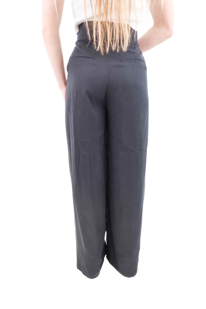 zara black wide leg trousers NWT (xs)