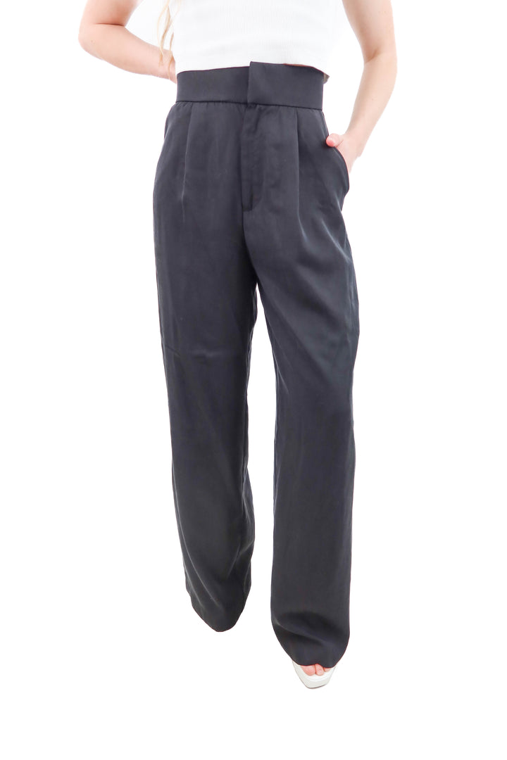 zara black wide leg trousers NWT (xs)