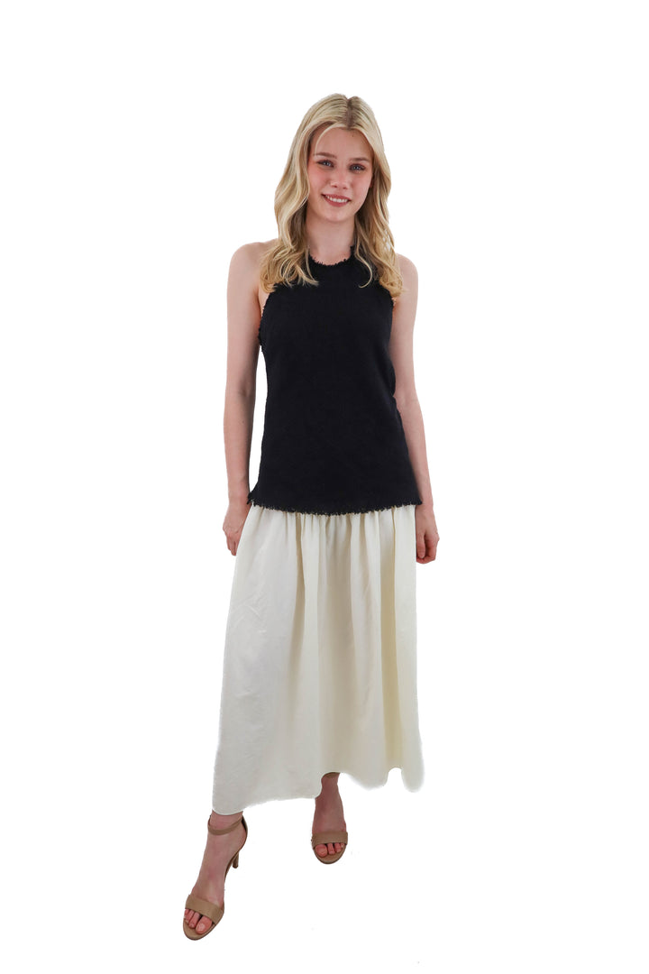 zara black and white high neck maxi dress (s)