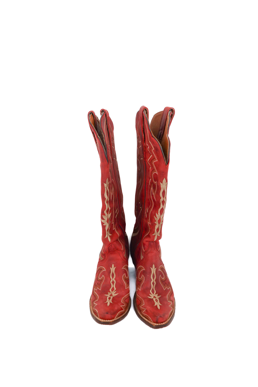 dan post red tall cowboy boots (10; retail $290)