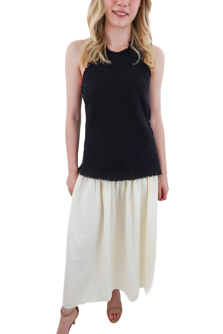 zara black and white high neck maxi dress (s)