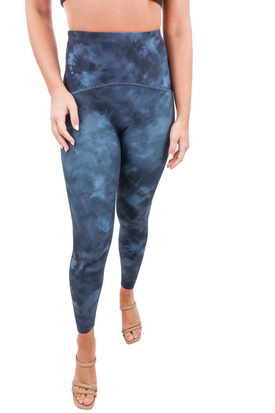 spanx blue tie dye leggings (s; retail $98)
