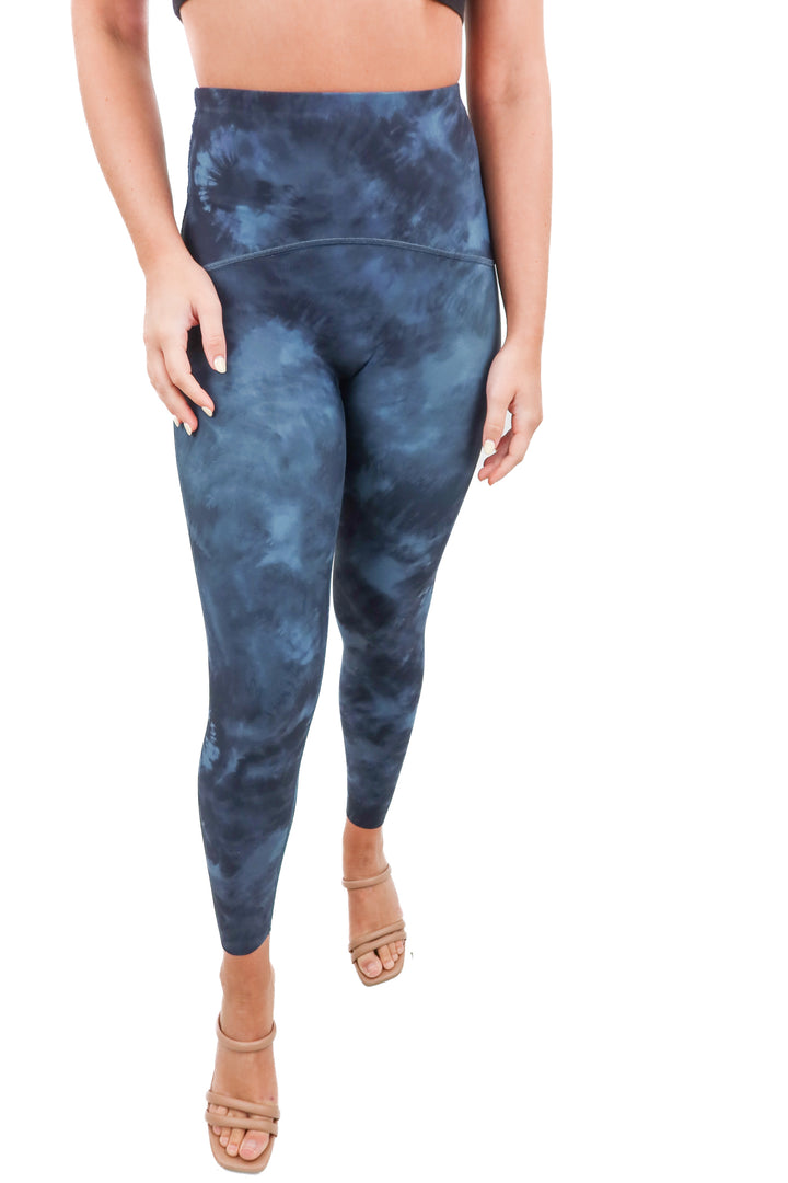 spanx blue tie dye leggings (s; retail $98)
