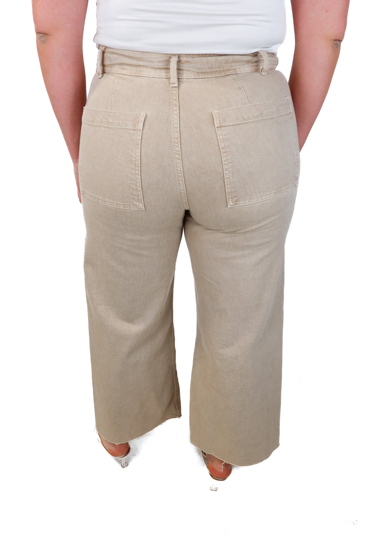 zara tan wide leg raw hem jeans (12)