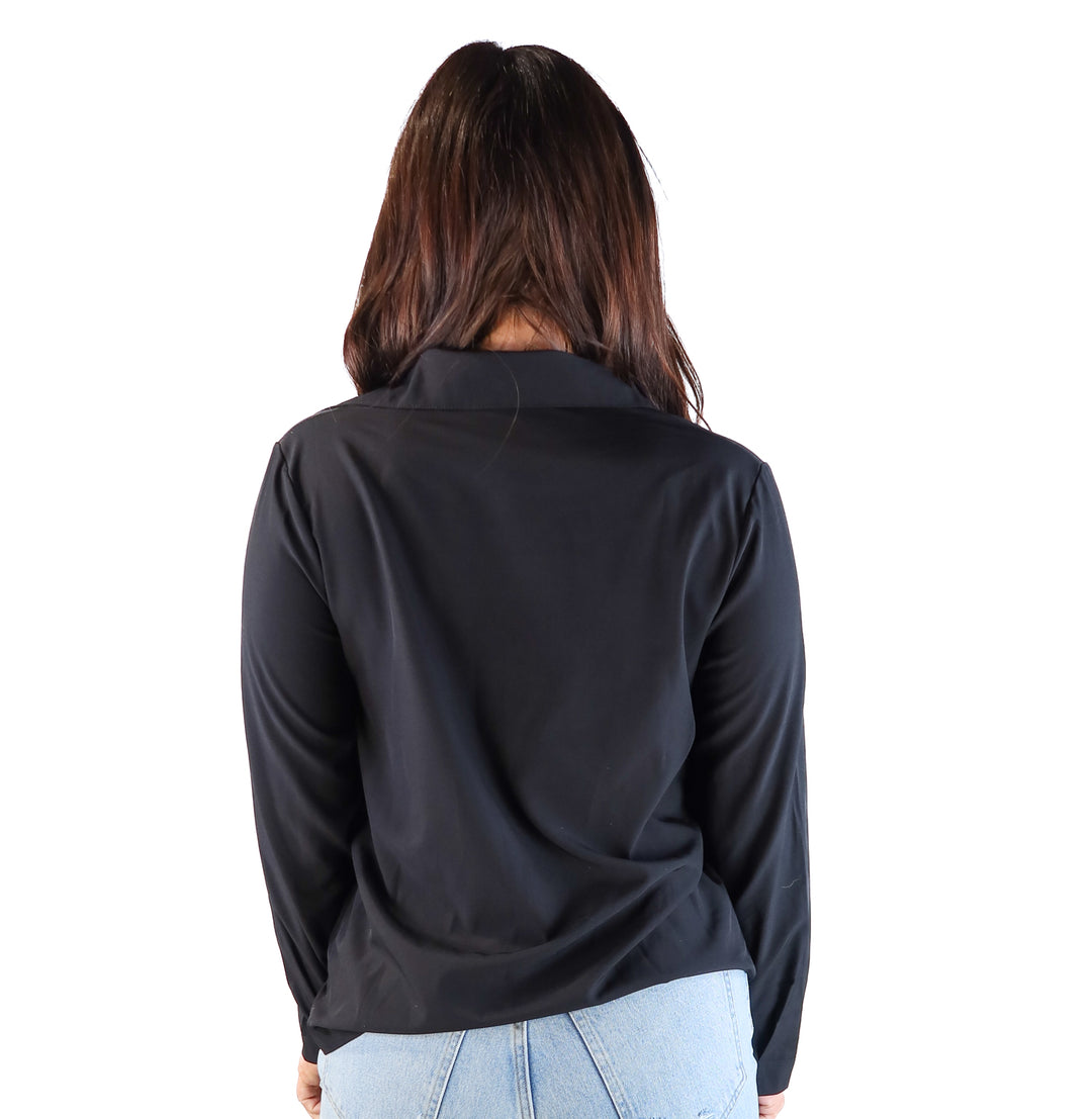 Meaneor black button up top (s)