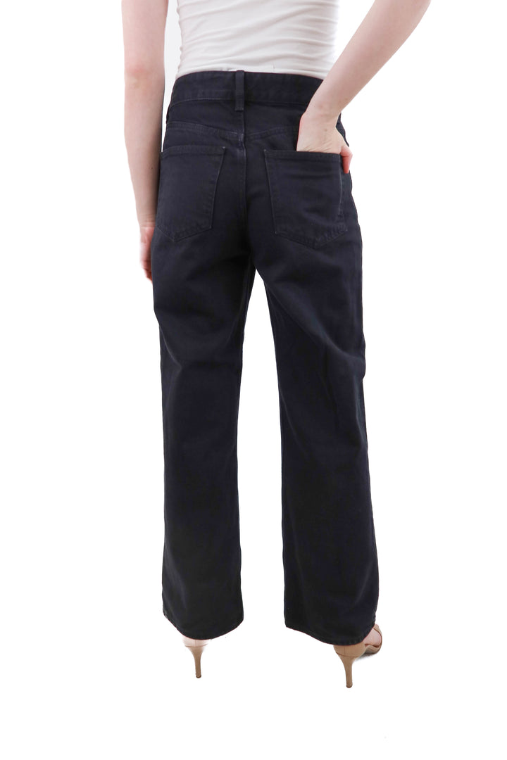 h&m black denim high rise jeans (4)