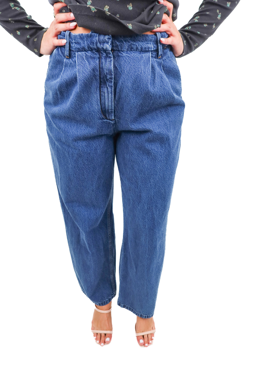 abercrombie & fitch dark wash wide leg jeans (10)