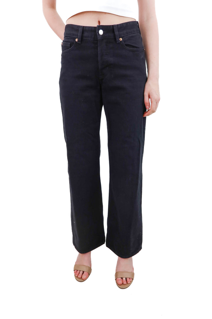 h&m black denim high rise jeans (4)