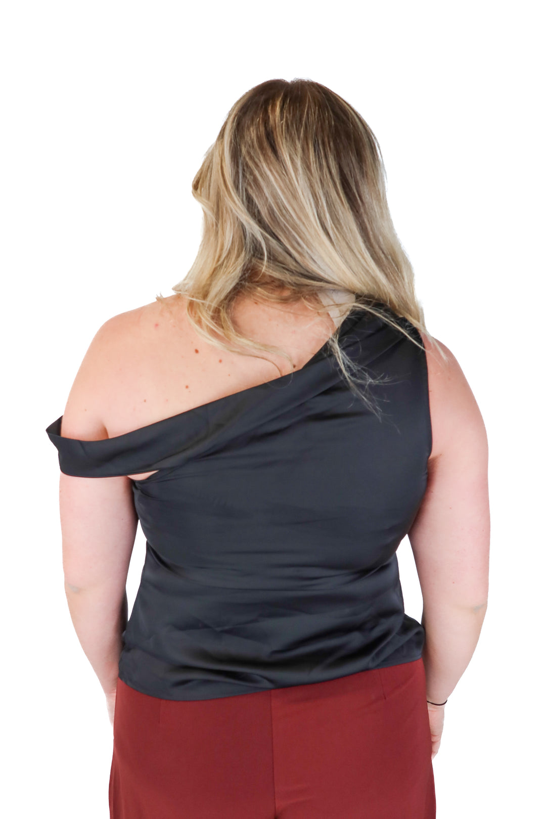 rumours black satin tank NWT (L; retail $135)