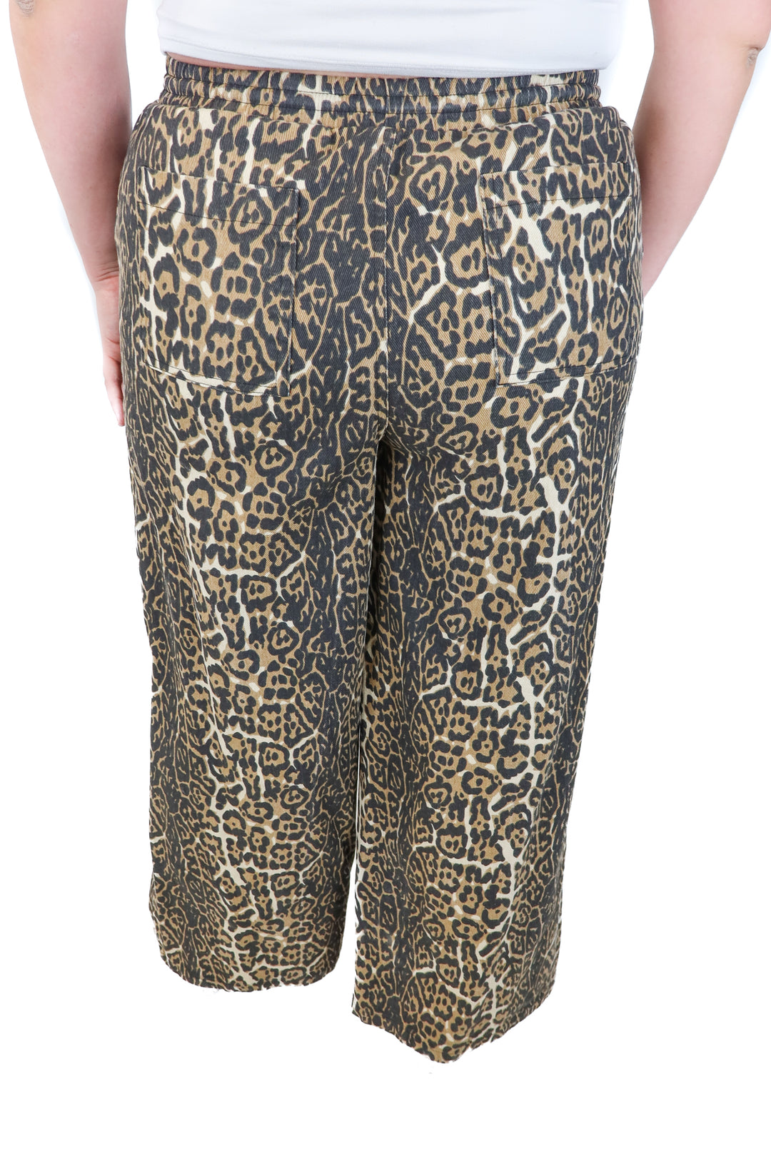 acoa cheetah denim lounge pants NWT (XL)
