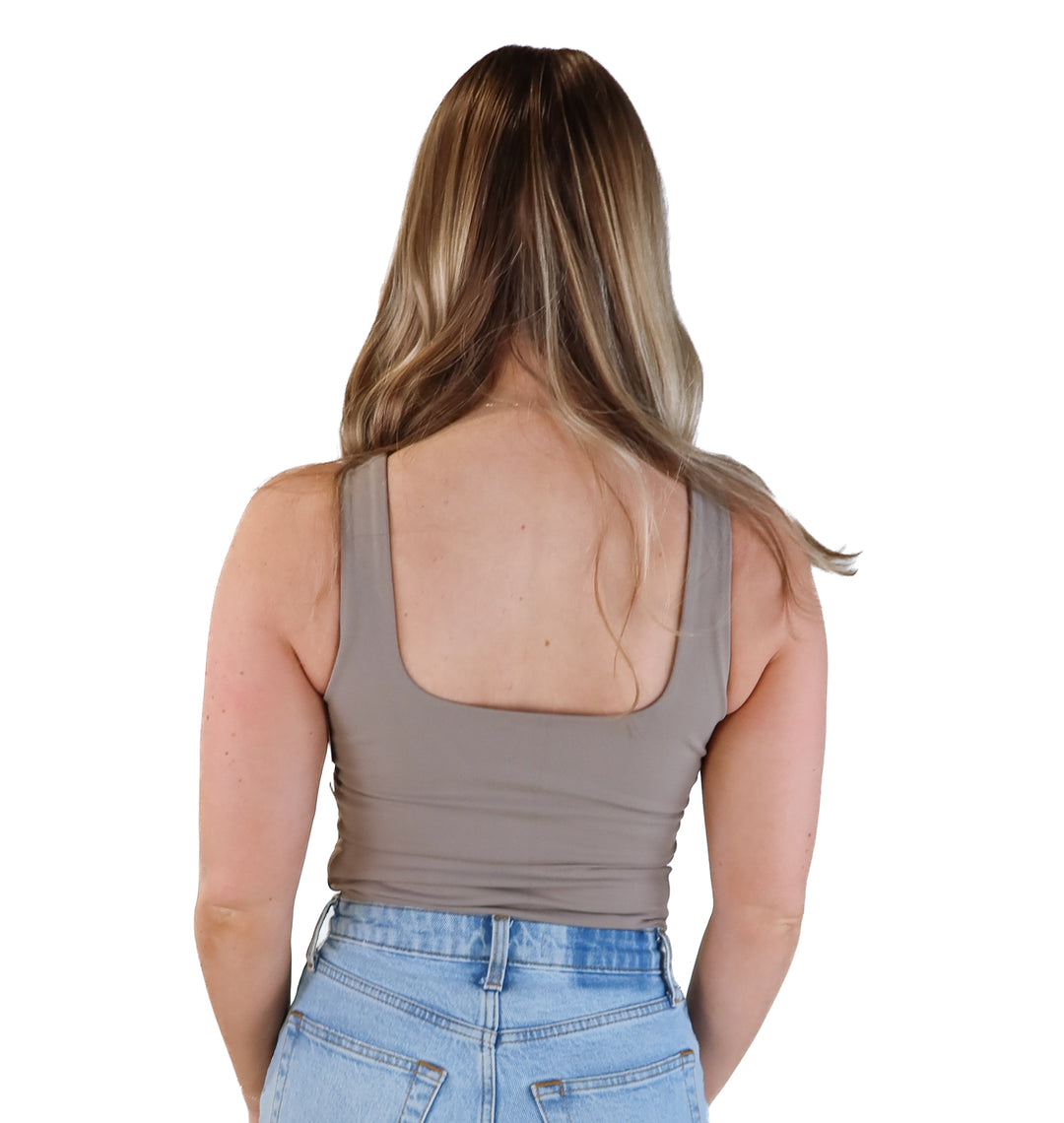 Abercrombie & fitch taupe double lined tank bodysuit NWT (s; retails for $45)