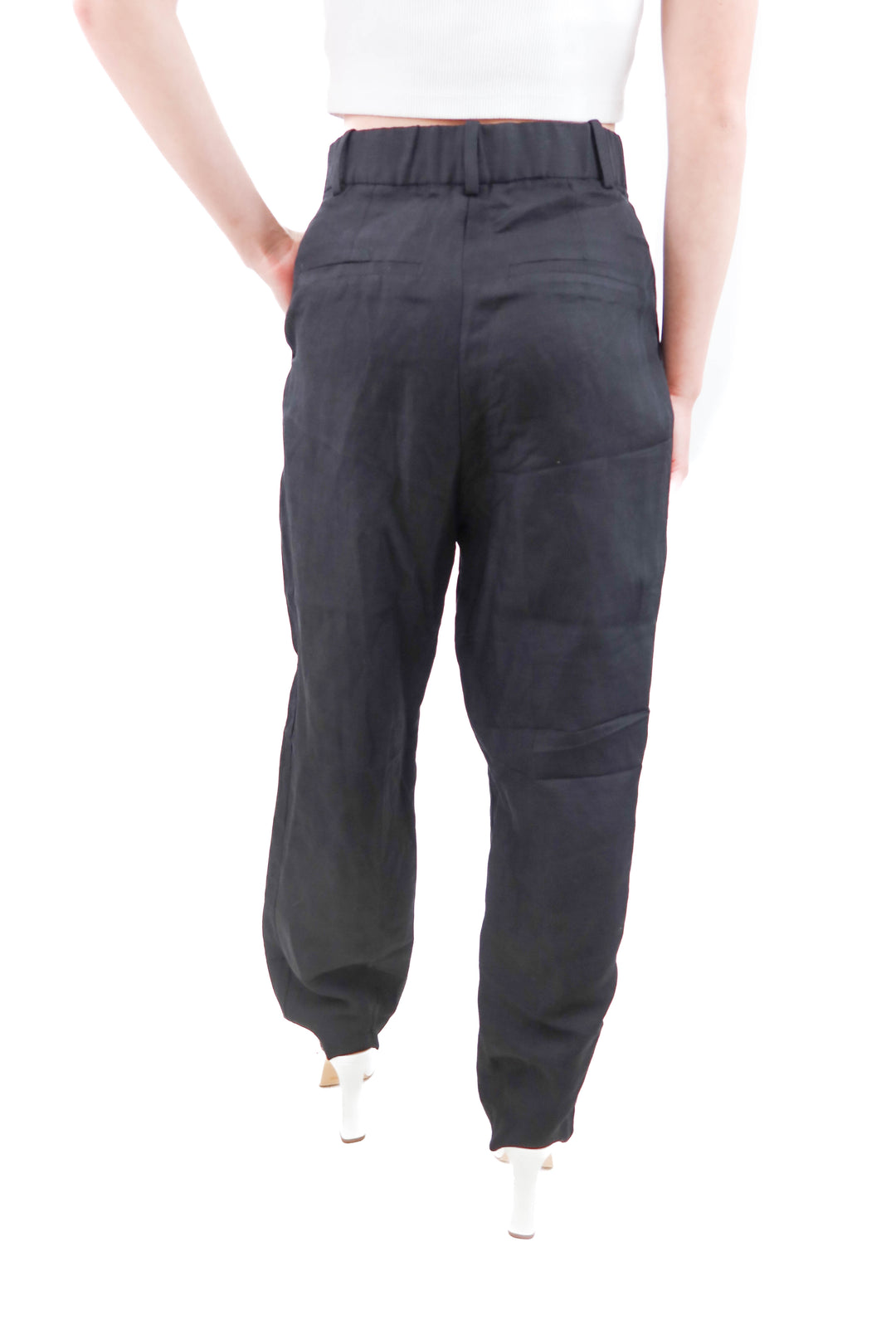 h&m black linen pants NWT (4)