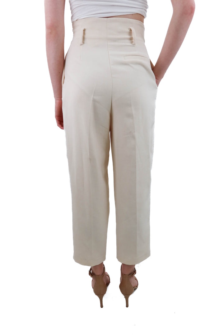zara cream side zip trousers NWT (s)