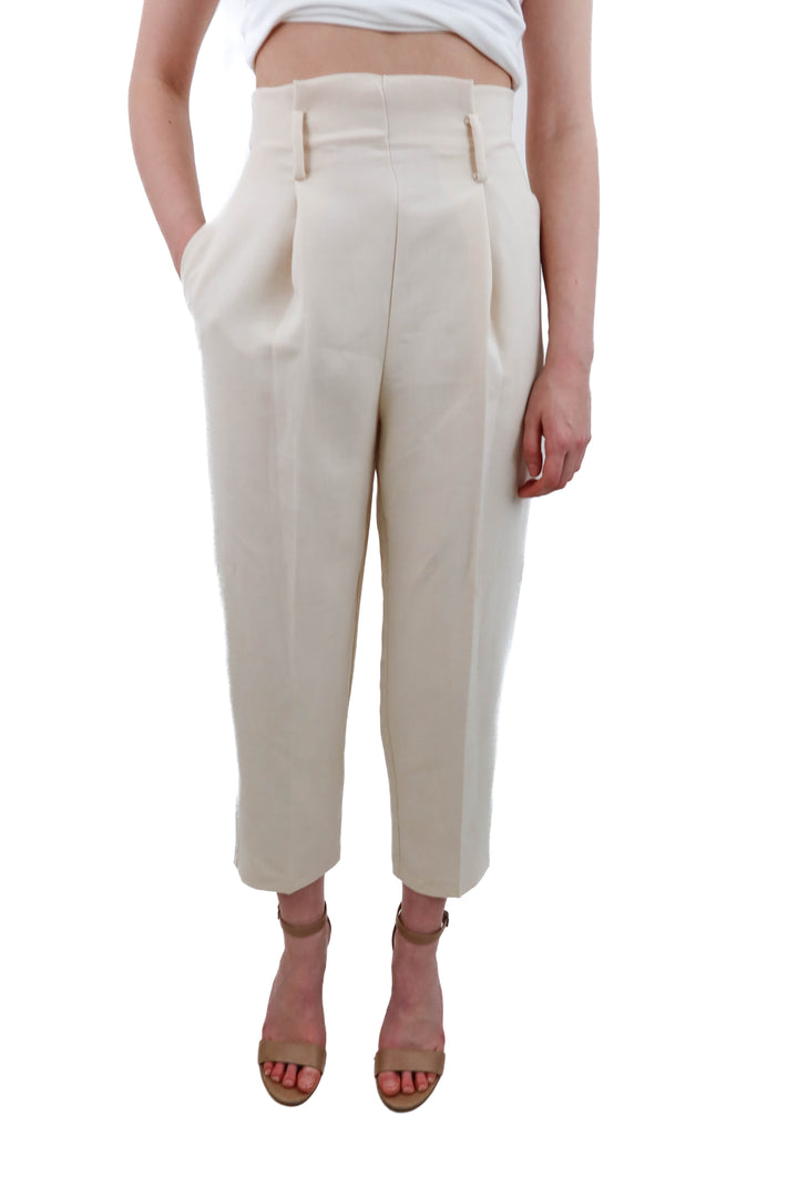zara cream side zip trousers NWT (s)