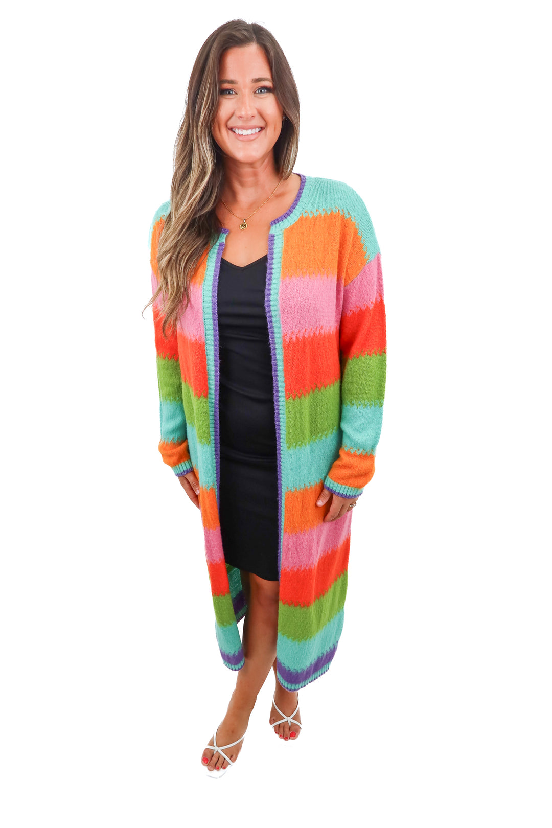 fashion nova striped long cardigan (m*)
