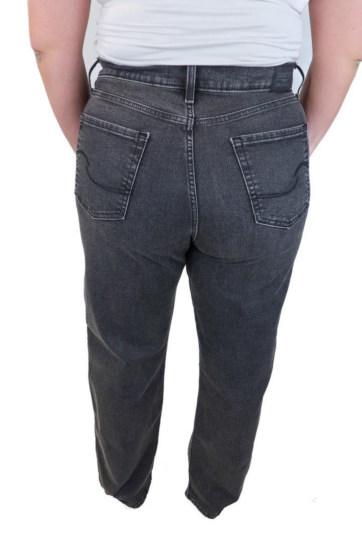 levi's black high-rise straight leg jeans (12; retail $60)