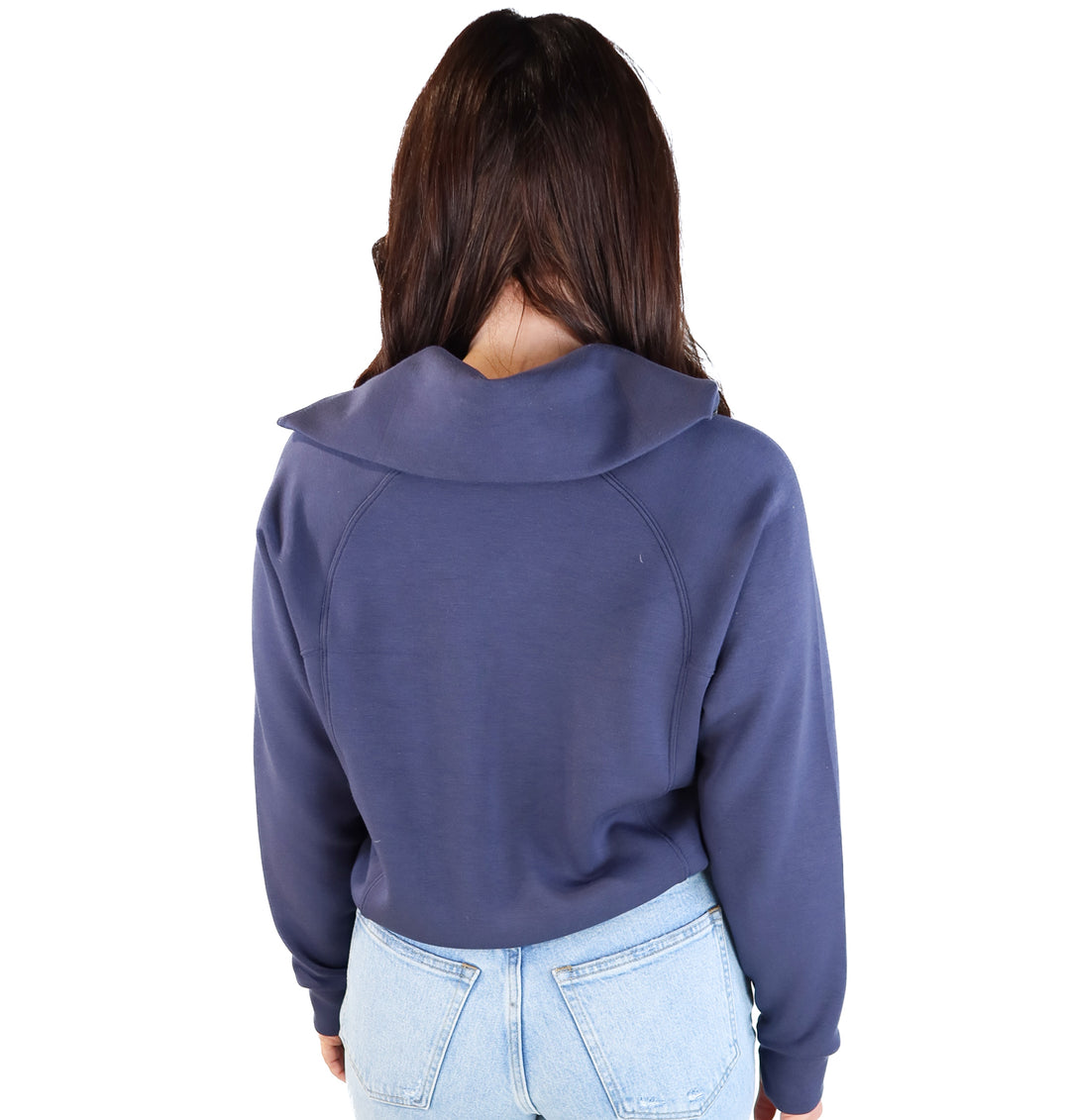 SOLD: Spanx slate grey quarter zip (s; retail $118)