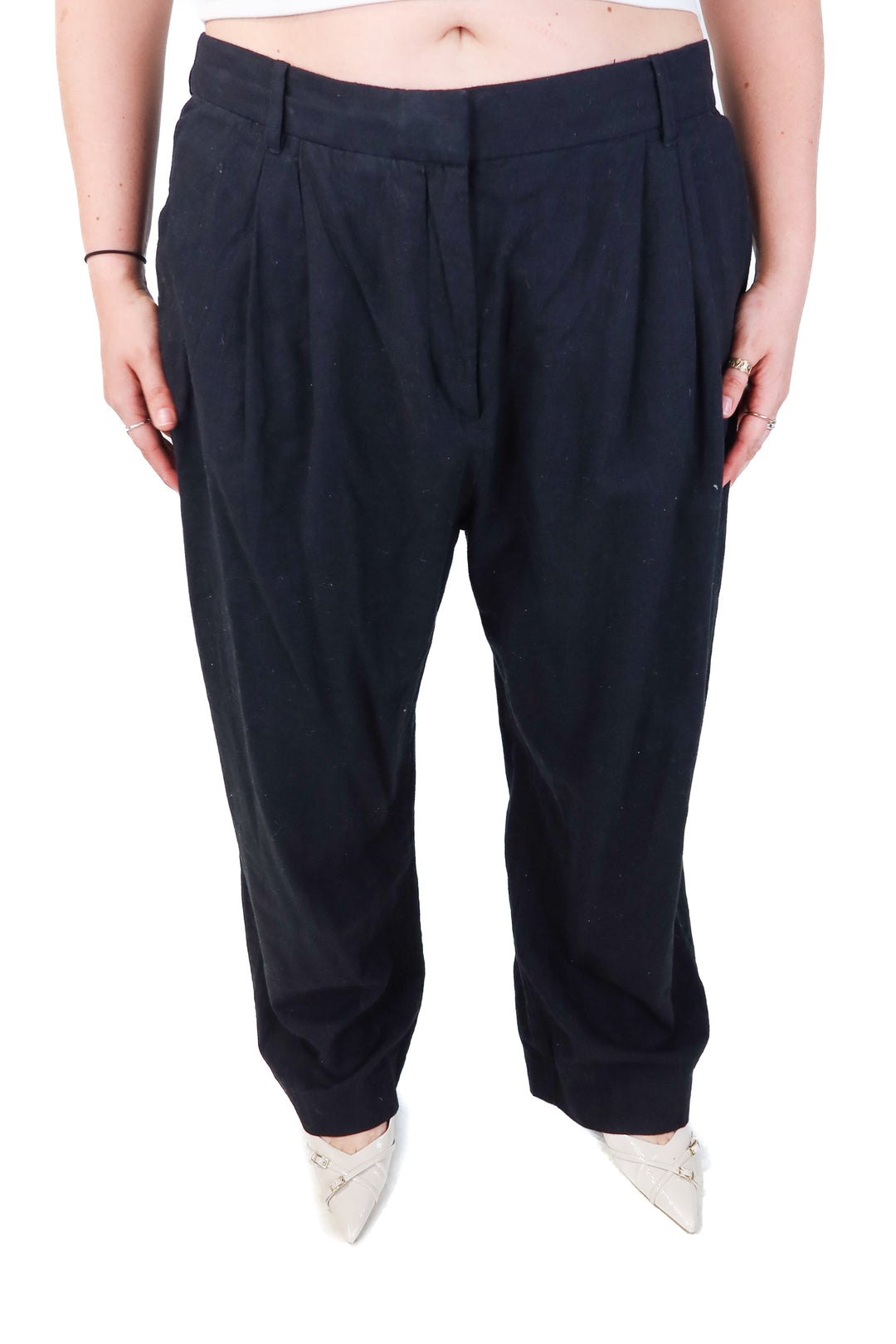 abercrombie & fitch black trousers (XLr; retail $90)