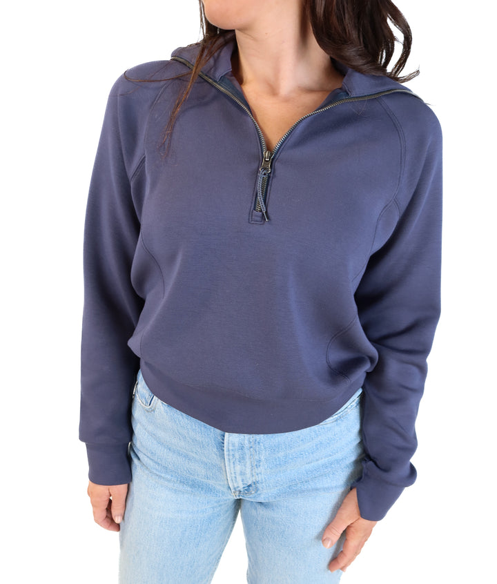 SOLD: Spanx slate grey quarter zip (s; retail $118)