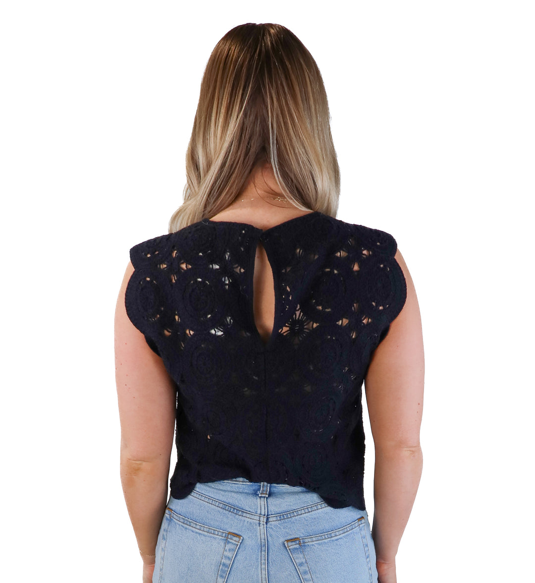 Abercrombie & fitch black crotchet boxy tank NWT (s; retails for $60)