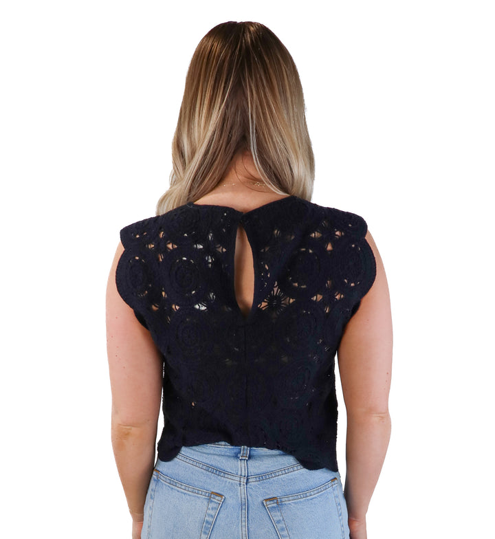 Abercrombie & fitch black crotchet boxy tank NWT (s; retails for $60)