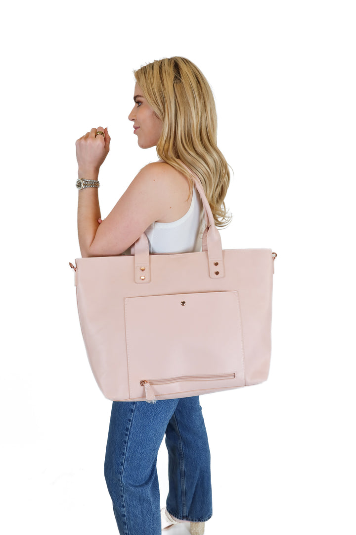 Light pink large tote bag