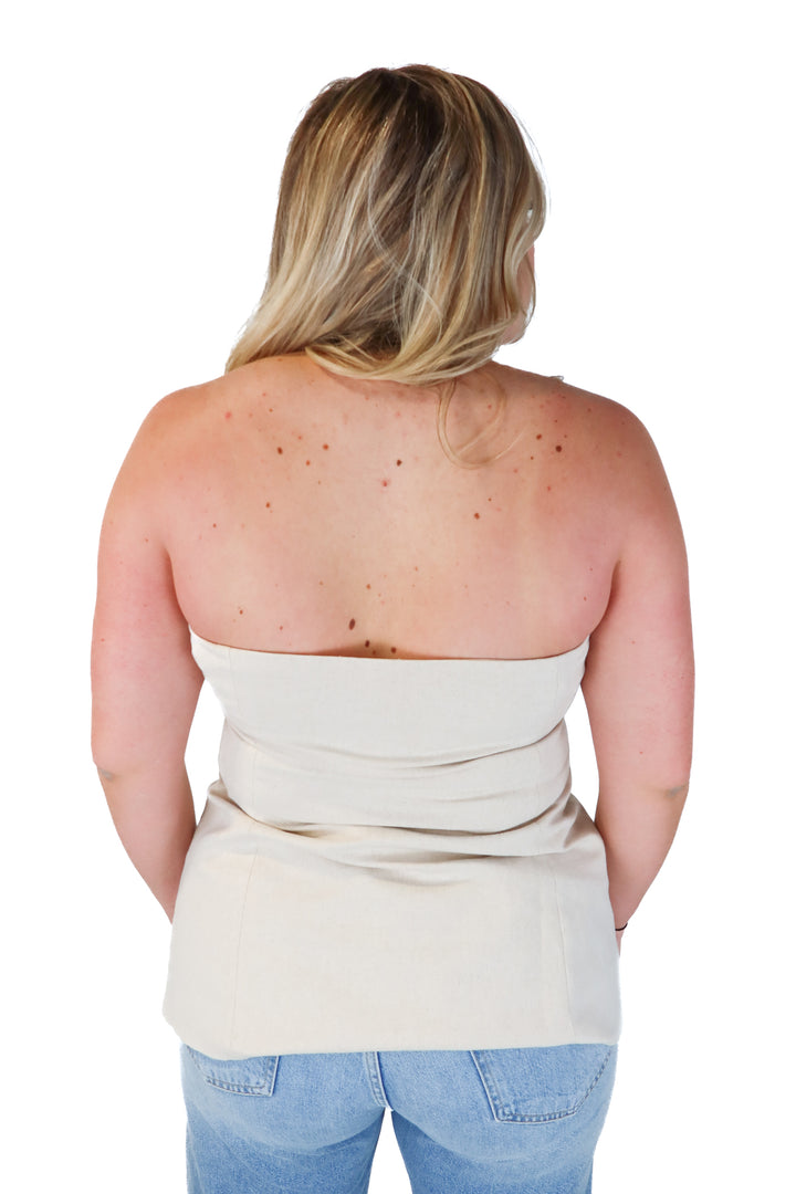 meshki linen strapless top NWT (XXL)