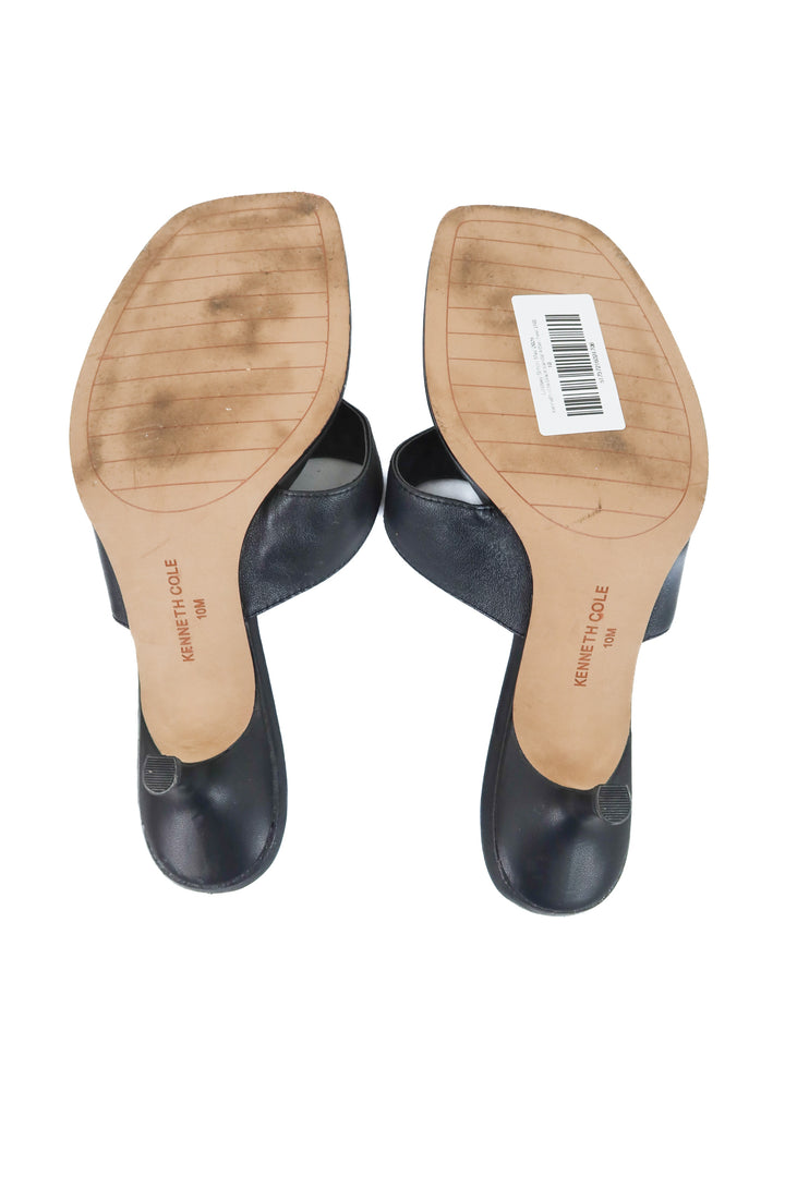 kenneth cole black sandal kitten heel (10; retail $109)