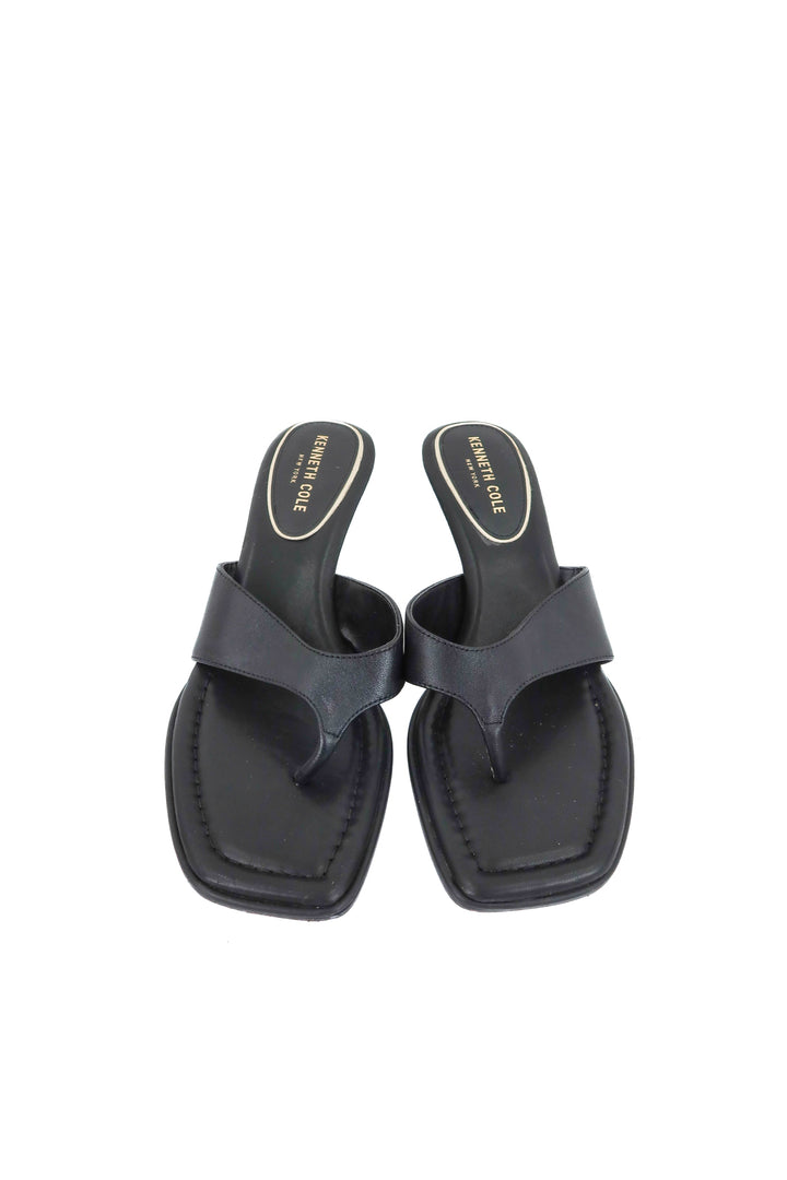 kenneth cole black sandal kitten heel (10; retail $109)
