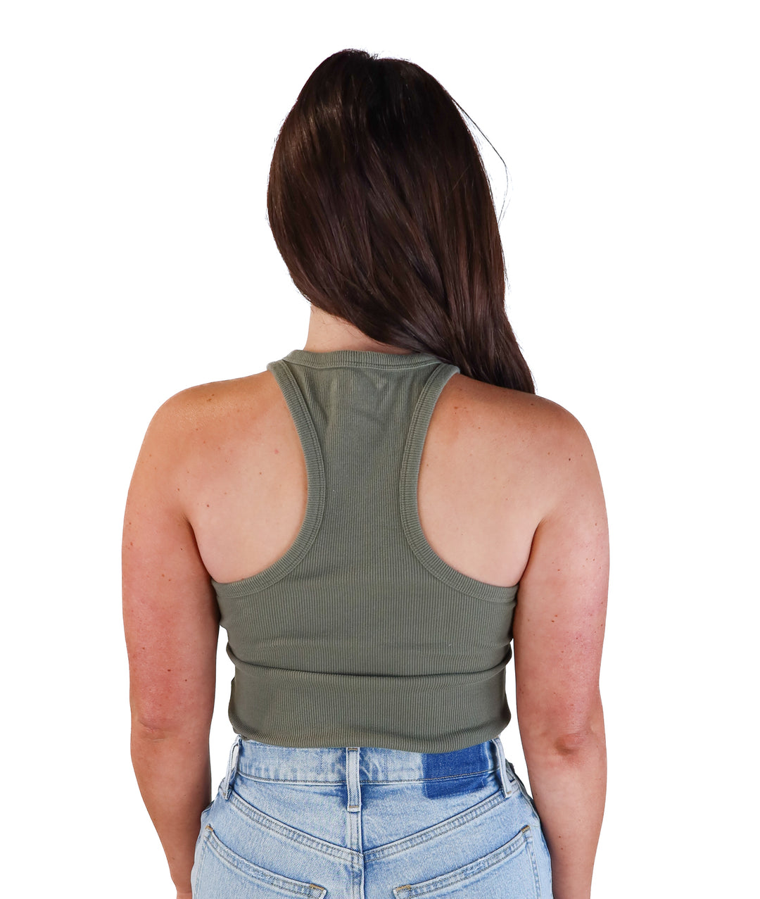Abercrombie & fitch army green knit tank bodysuit (M)