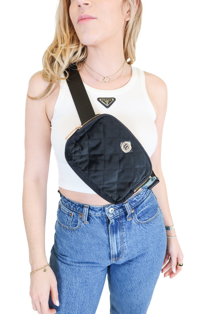 Wantable Black Velvet Belt Bag NWT (Retail $58)