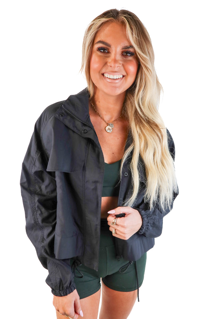 Athleta Black windbreaker (s; retail $149)