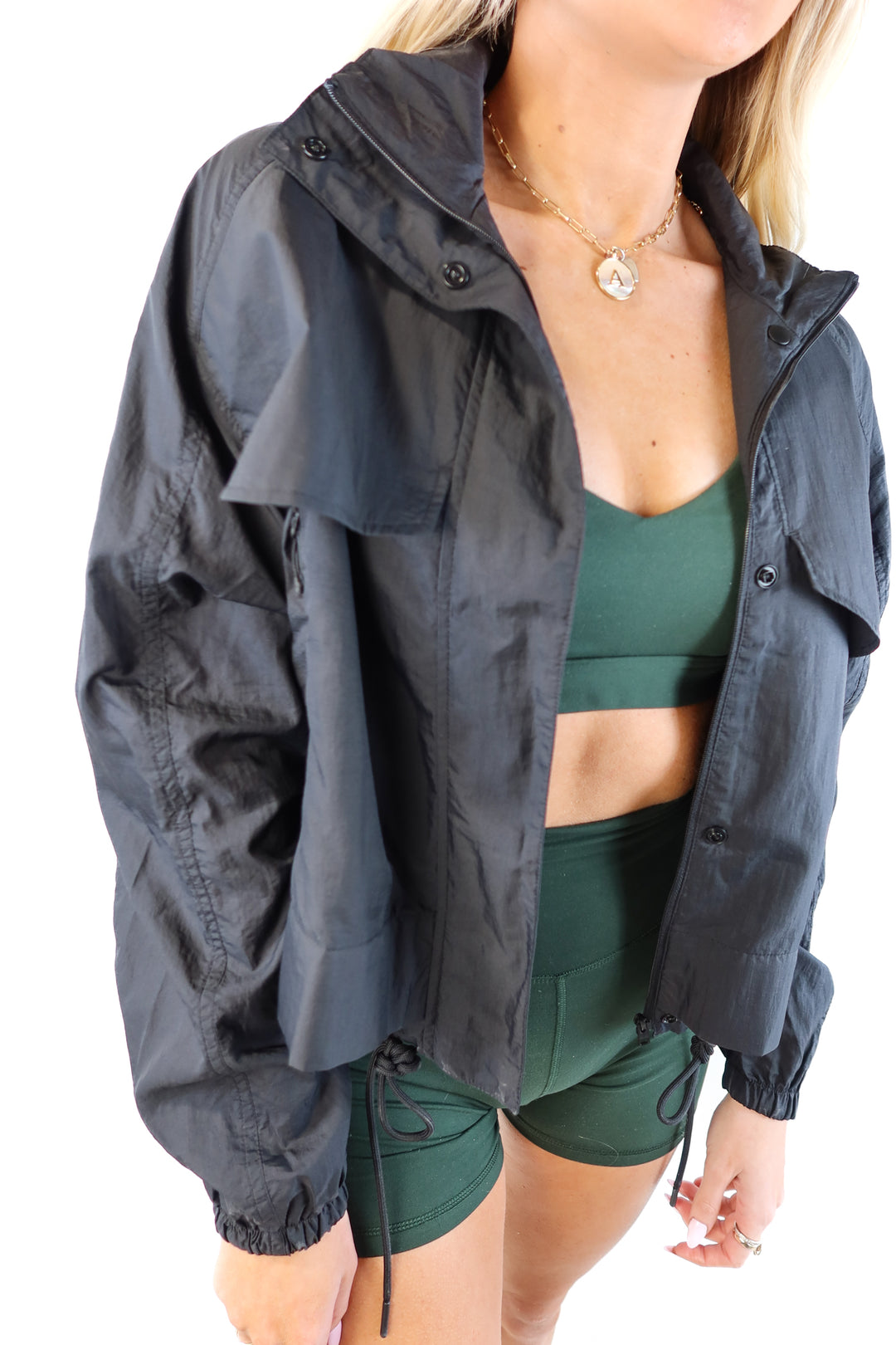 Athleta Black windbreaker (s; retail $149)