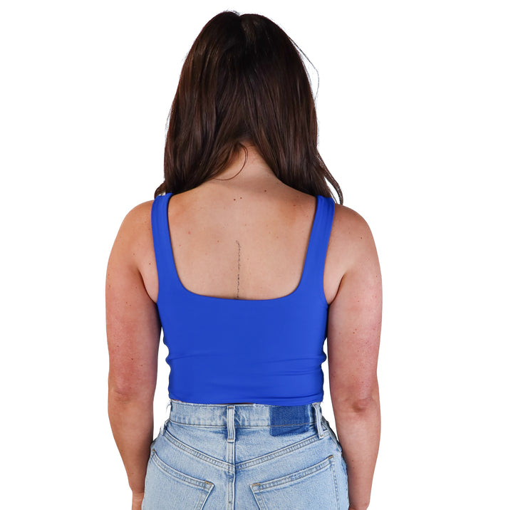 Express colbat blue crop top (m)